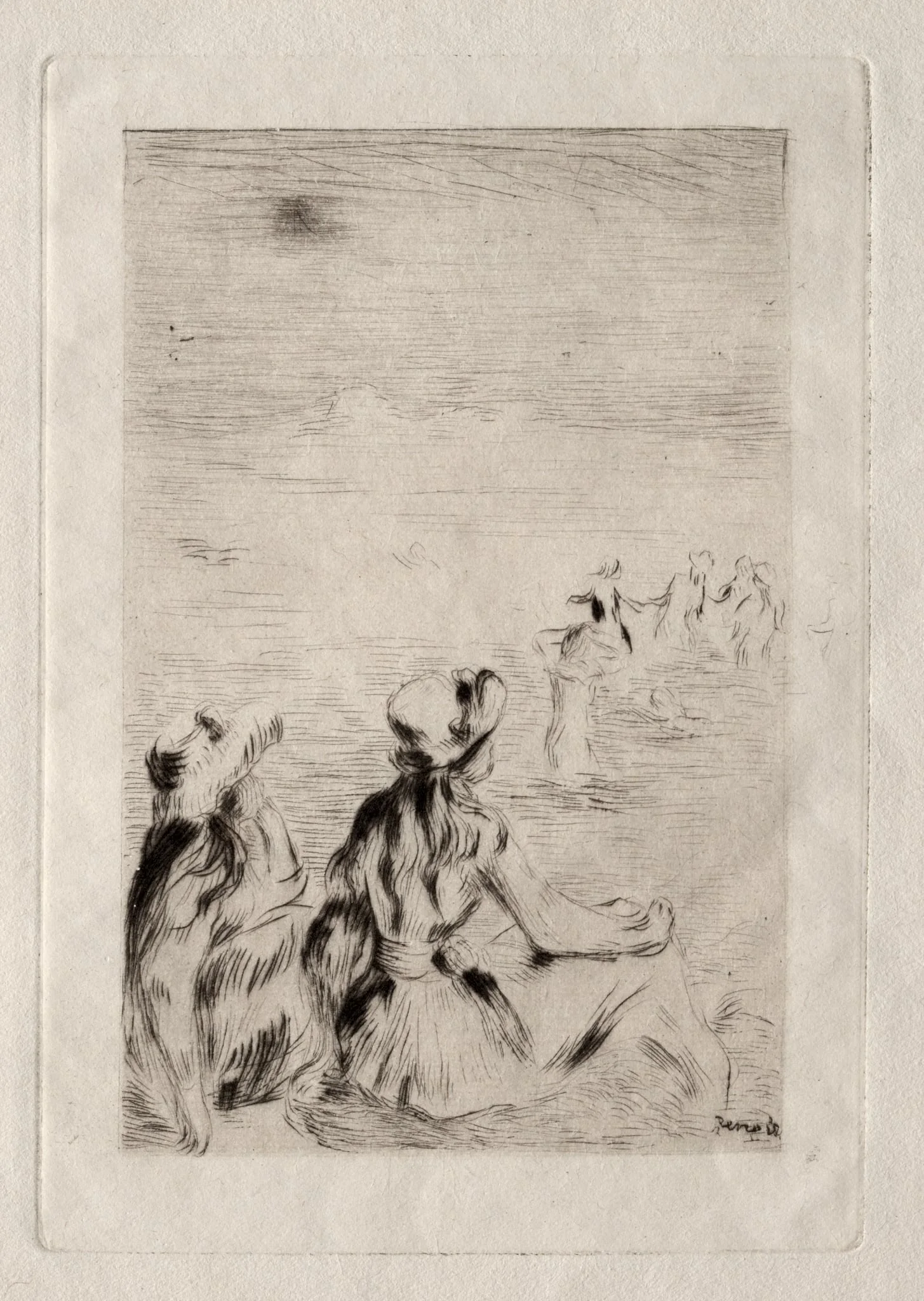 On the Beach at Berneval, by Auguste Renoir, 1892