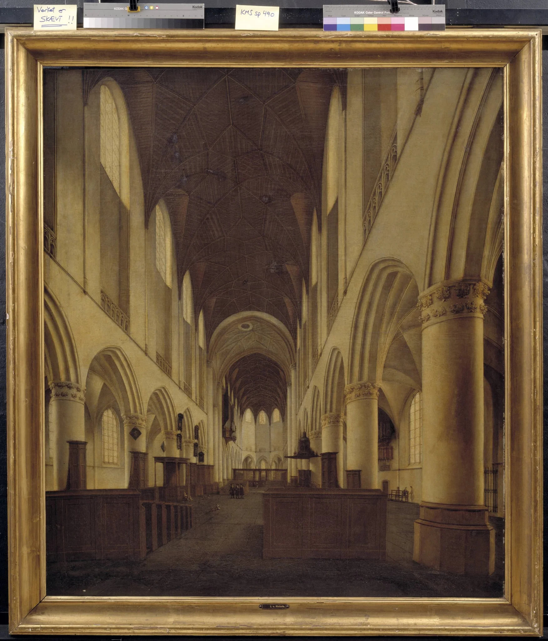 Interior of St Bavo Church in Haarlem. View from the Nave towards the Choir, by Unknown, 1750