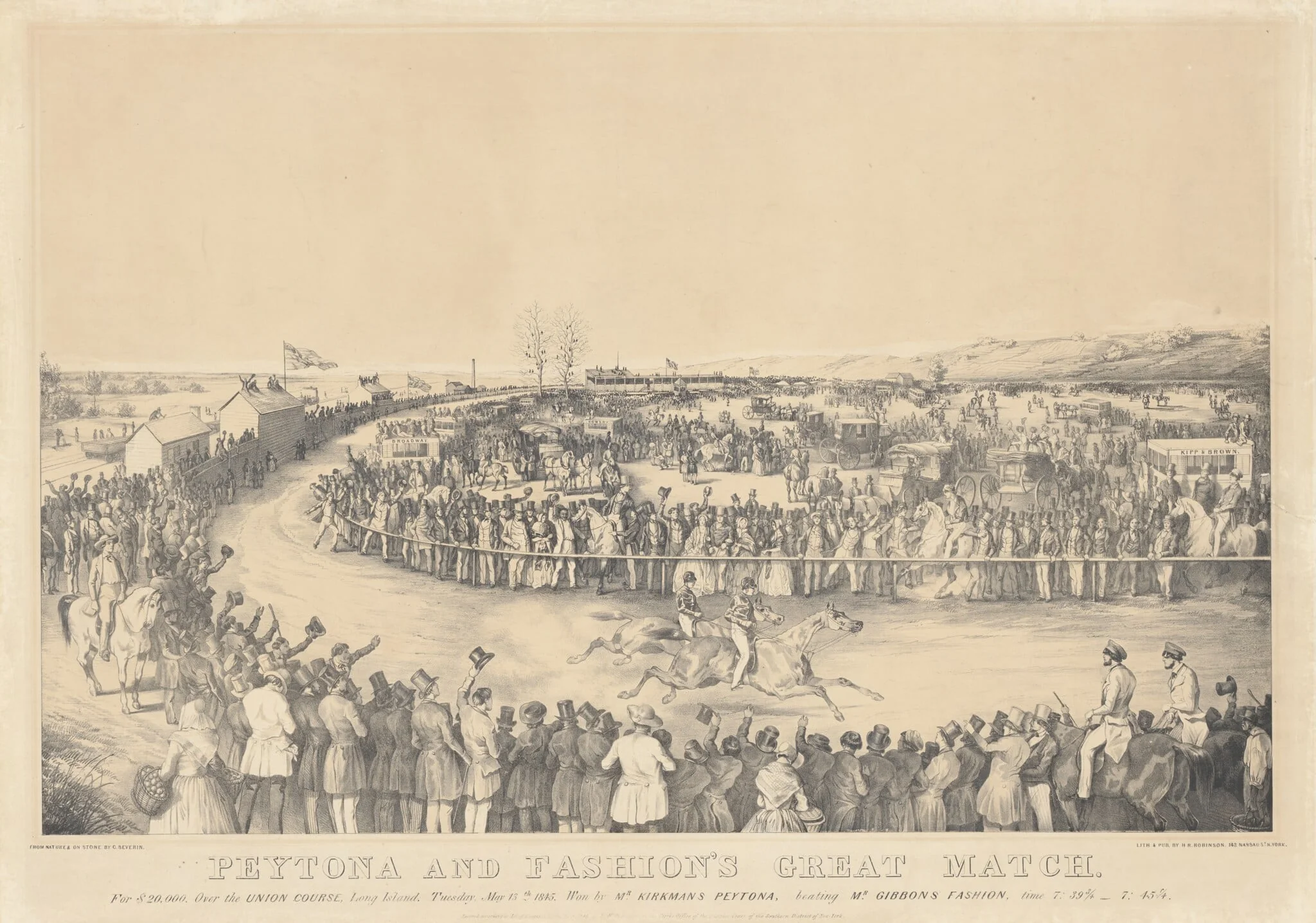 Peytona and Fashion's Great Match, by Charles Severin, ink, 1845