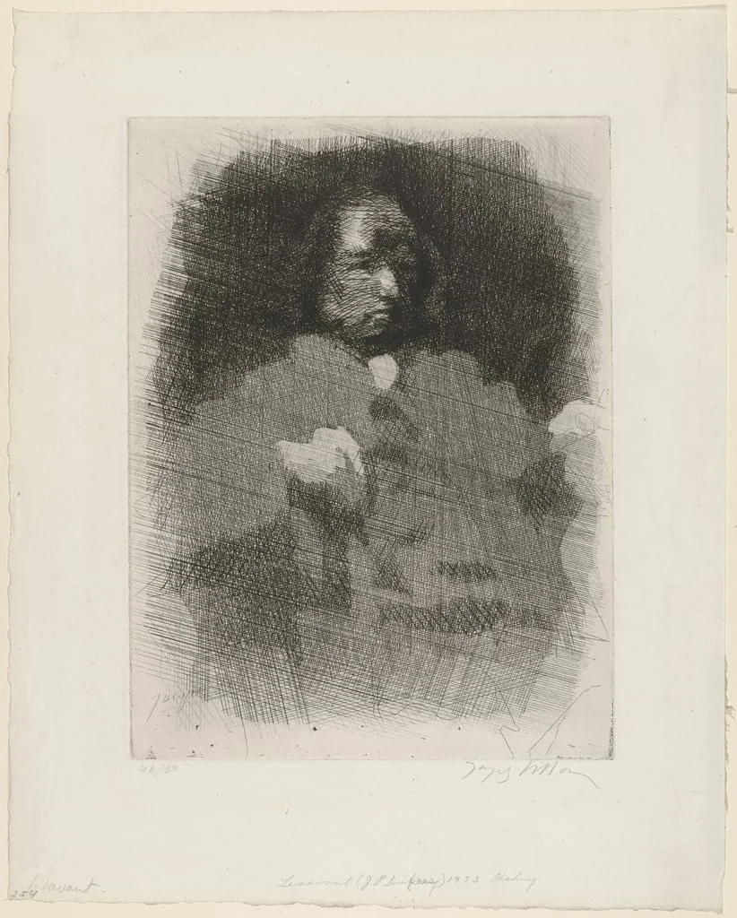 Untitled, by Jacques Villon, ink, 1933
