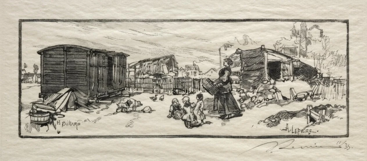 The Carriage House (Le wagon-logement), by Auguste Lepère, 1886