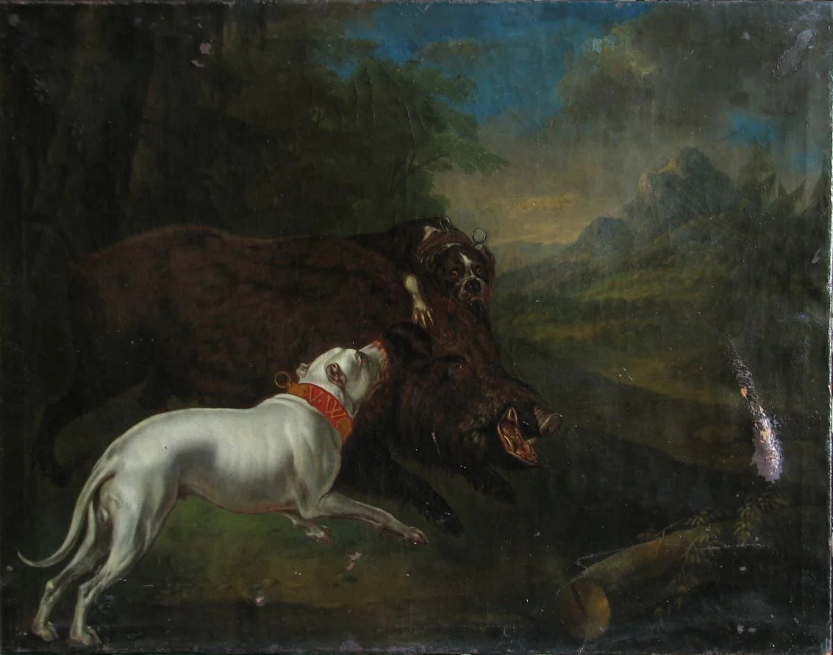 Vânătoare de mistreți. Pandant: Vânătoare de urși, by Philipp Ferdinand de Hamilton