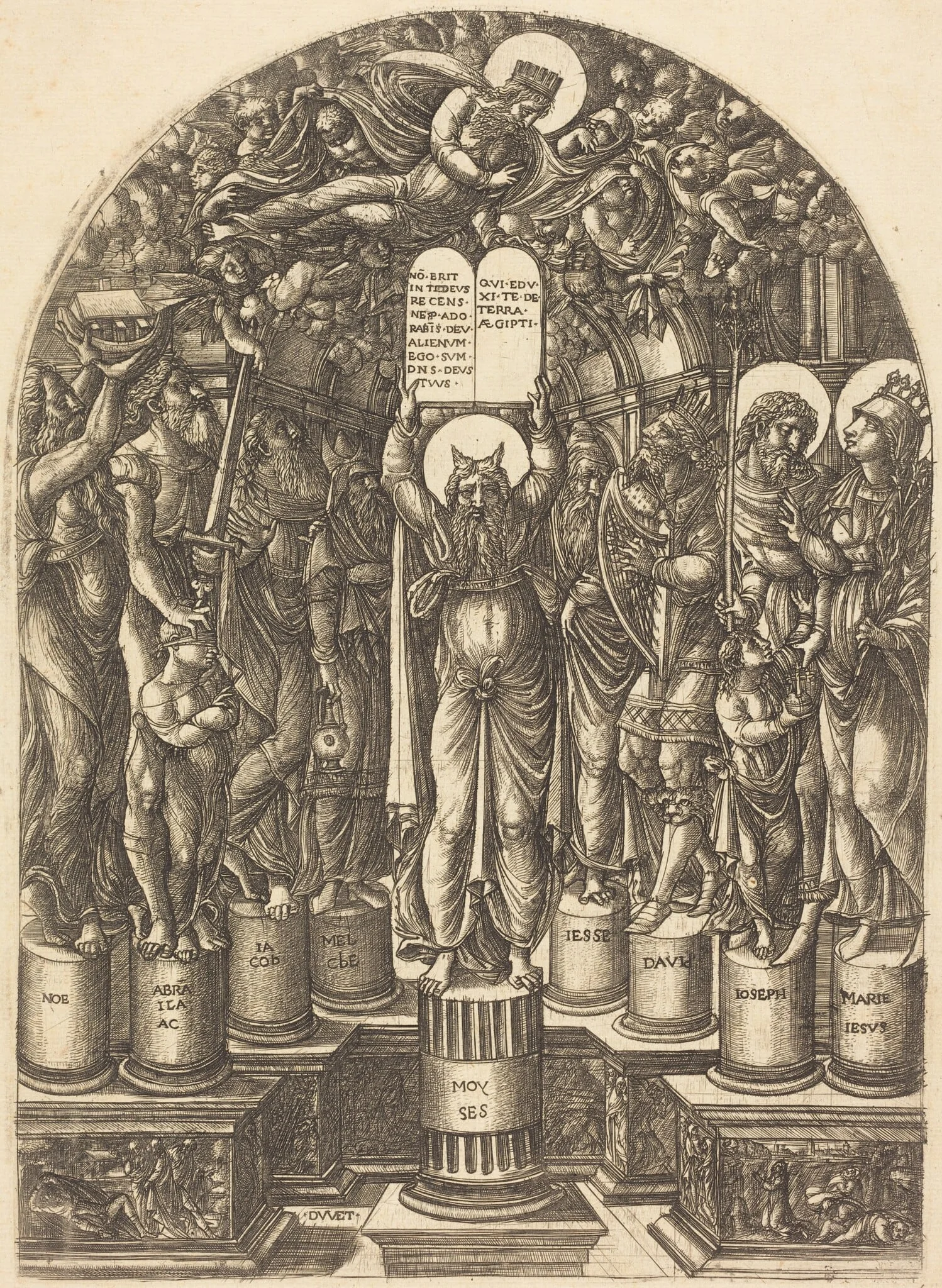 Moses Surrounded by the Patriarchs, by Jean Duvet, ink, 1555