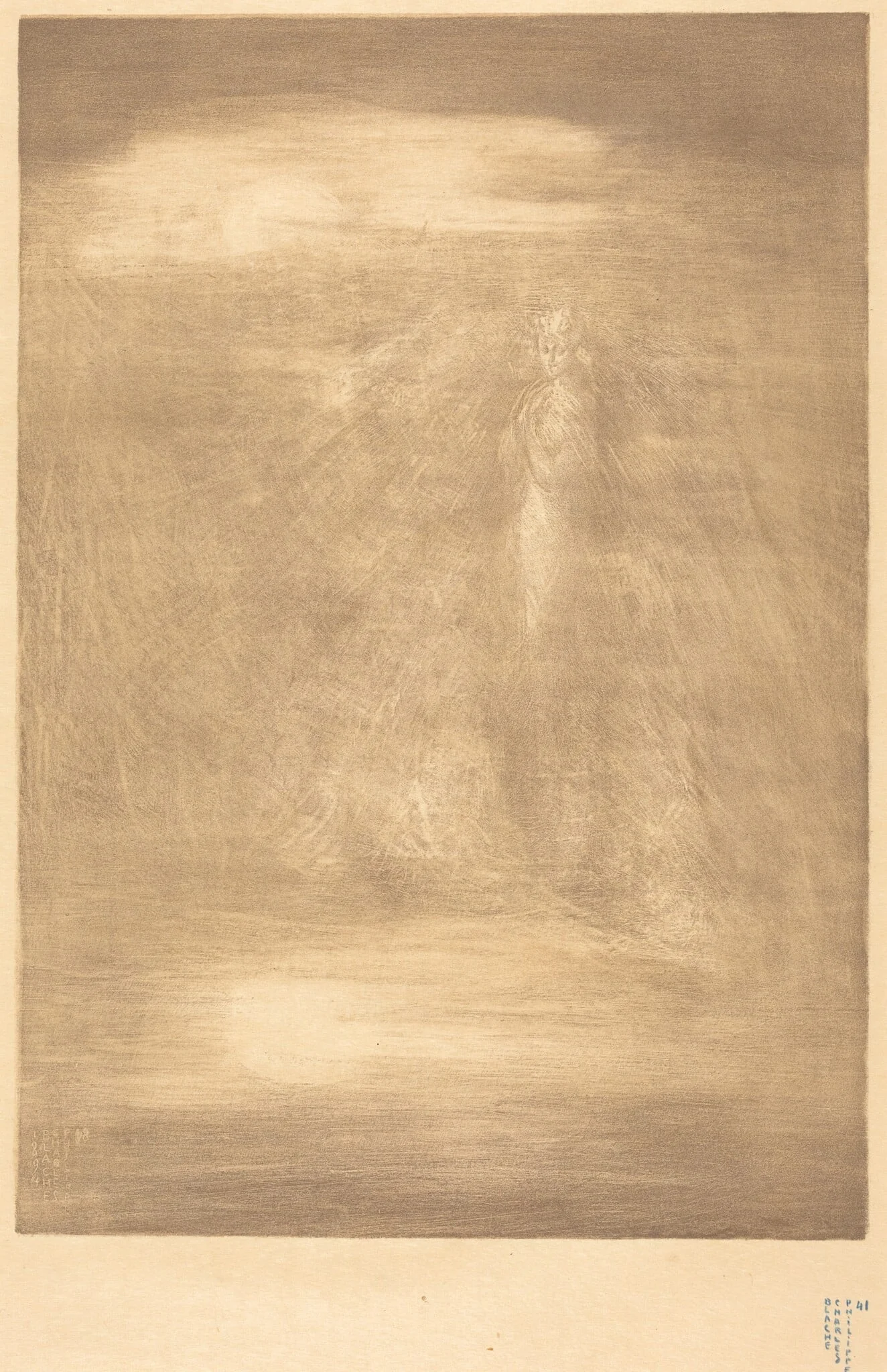 Twilight (Le Crépuscule), by Charles-Philippe Blache, ink, 1894