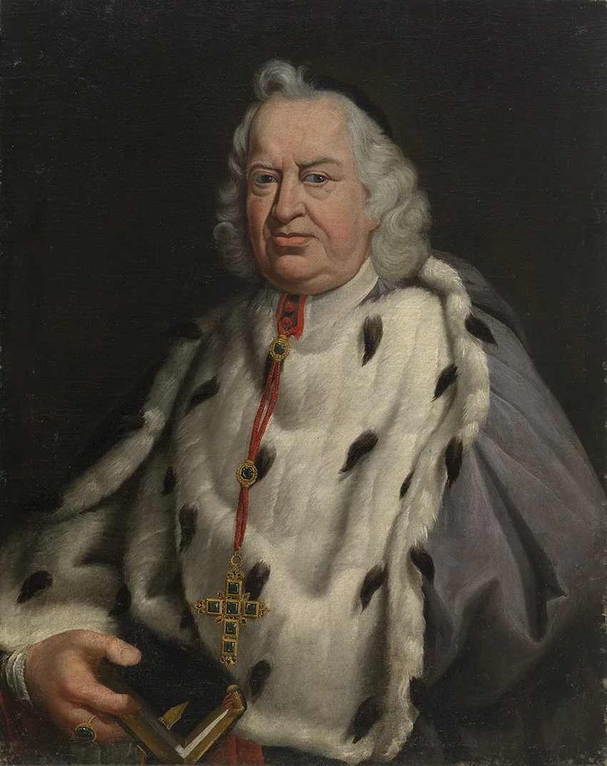 Portrait  of Bishop Van Susteren, by Matthias de Visch, oil, 1740