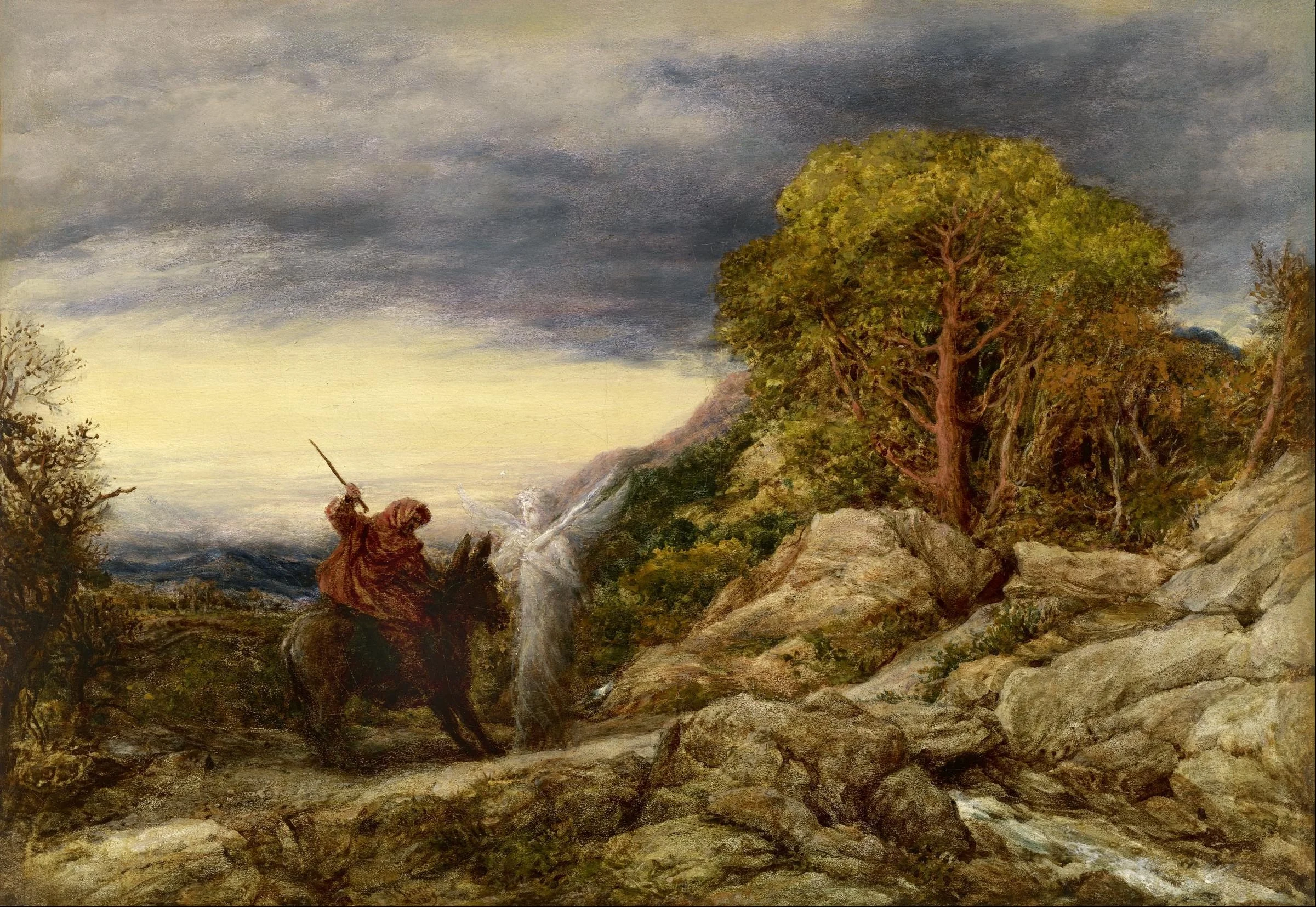 The Prophet Balaam and the Angel, by John Linnell, unspecified, 1859