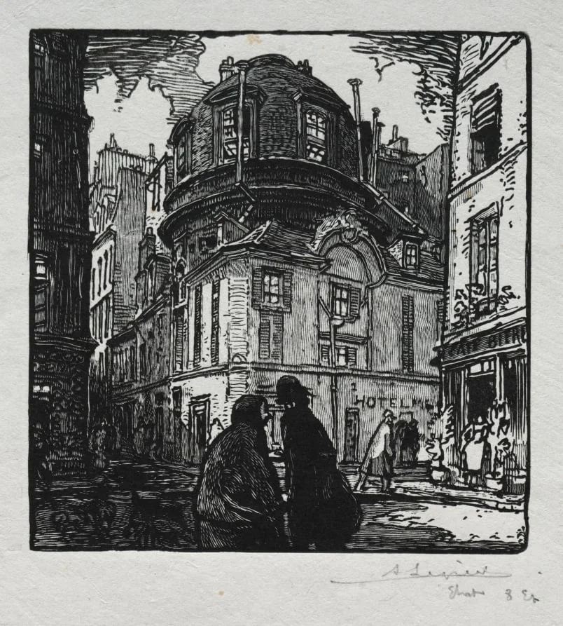 View of the Hotel Colbert, by Auguste Lepère, 1901
