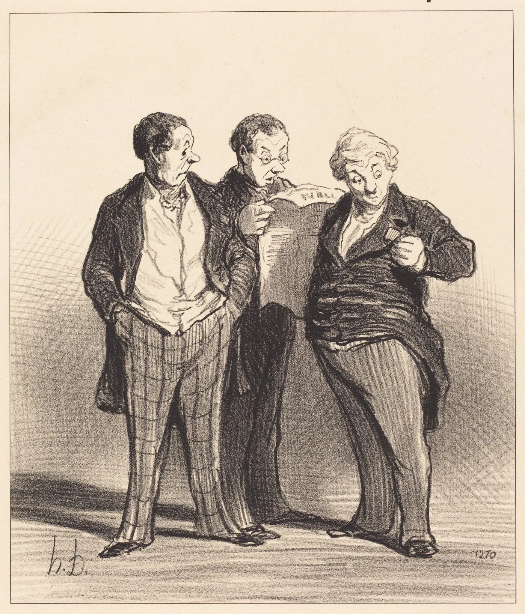 L'Interdiction du port des décorations, by Honoré Daumier, ink, 1848