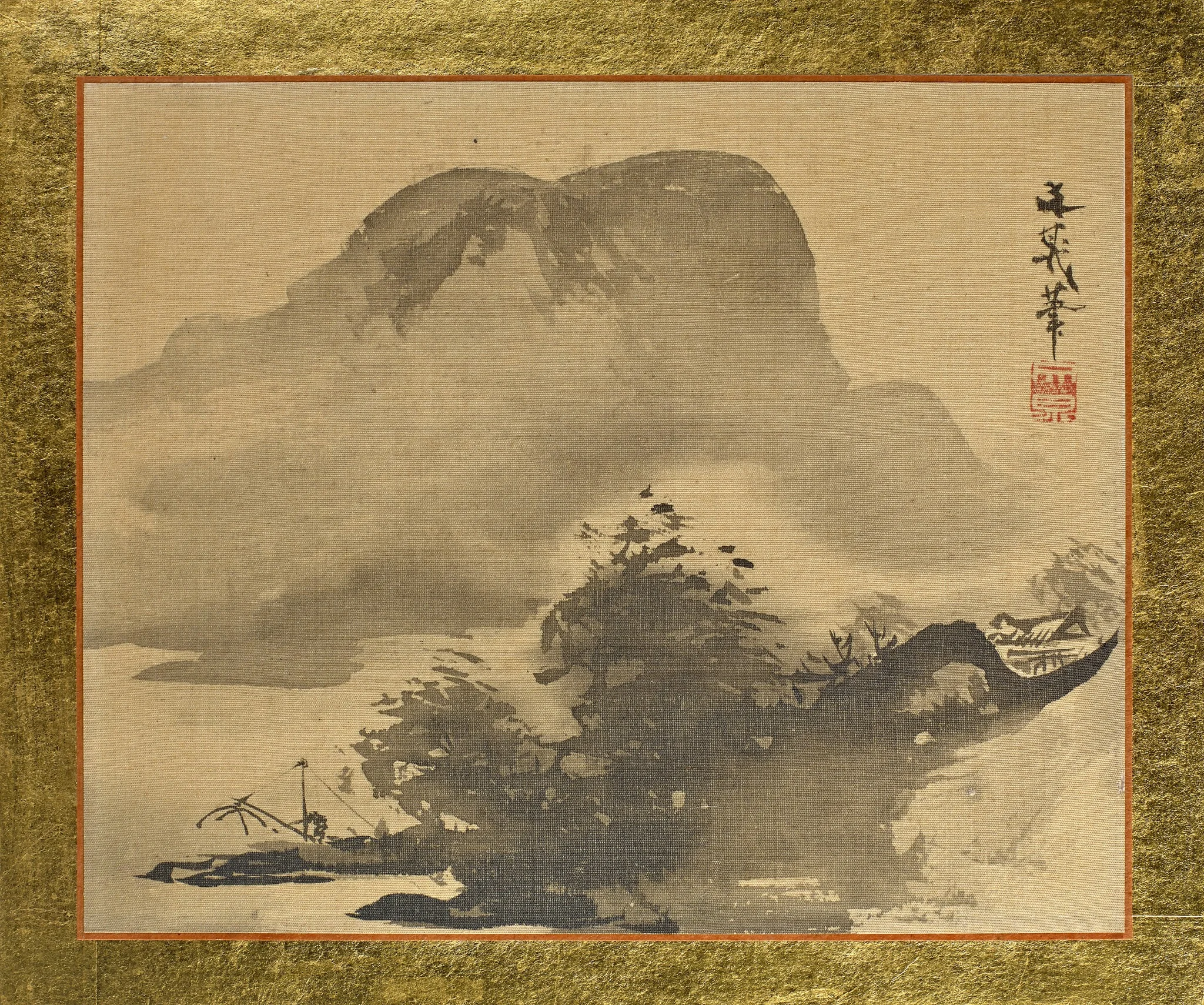 Mountains and Woods in Silhouette, by Tani Bunchō, unspecified, 1815