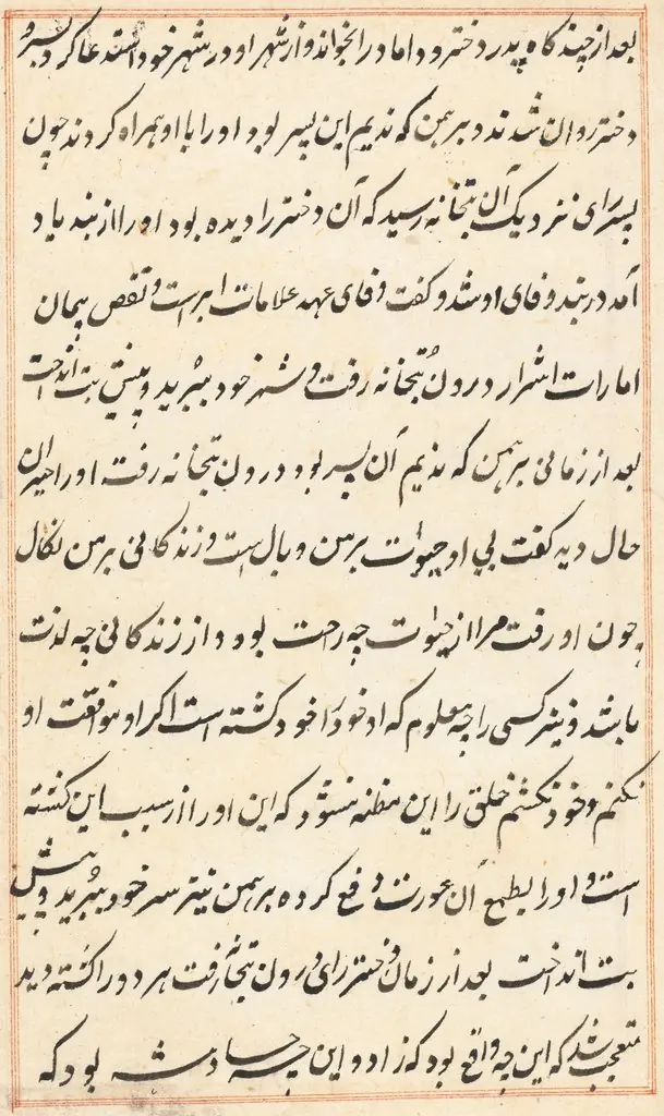 Page from Tales of a Parrot (Tuti-nama): text page