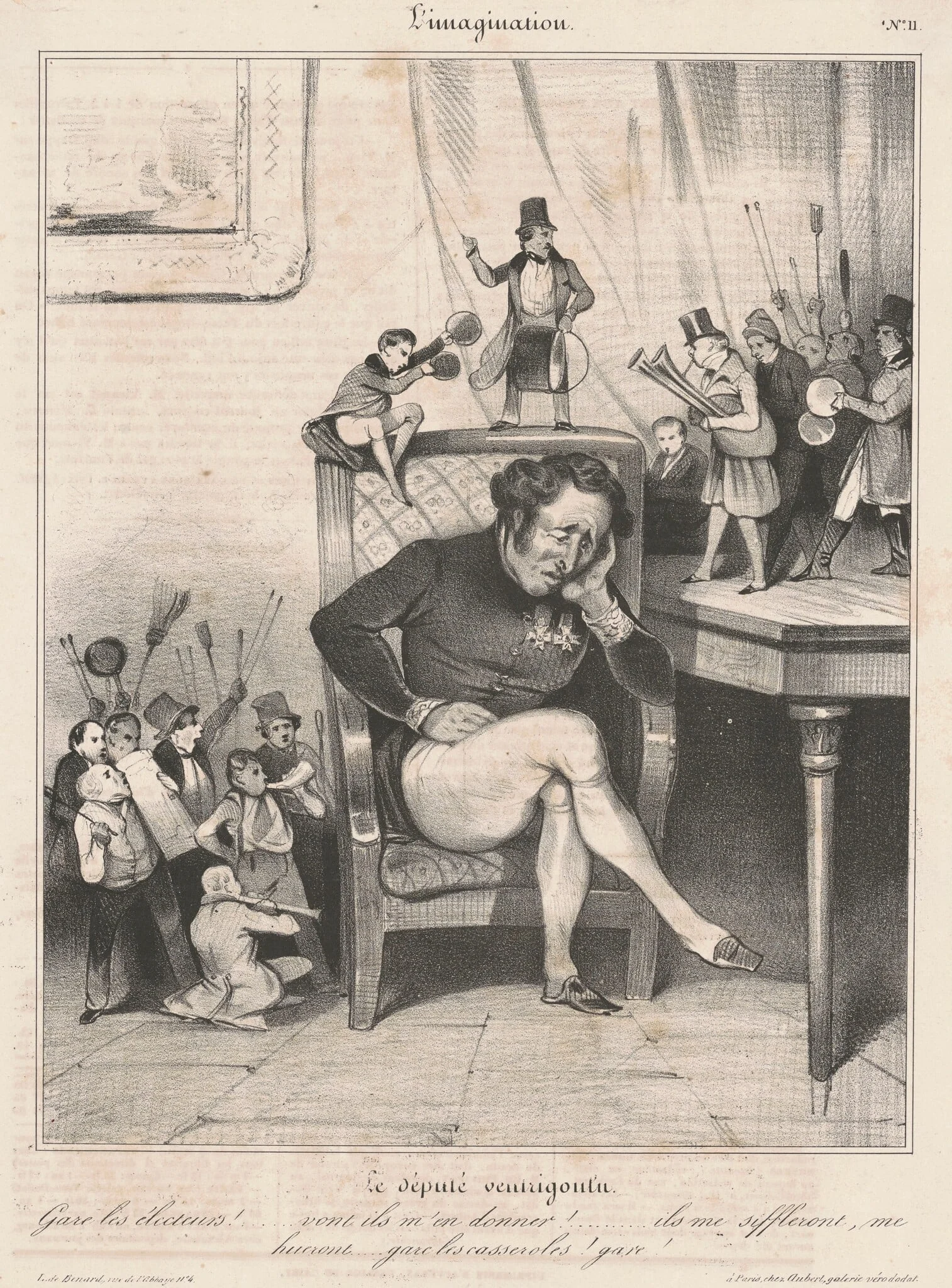 Le député ventrigoulu, by Honoré Daumier, ink, 1833