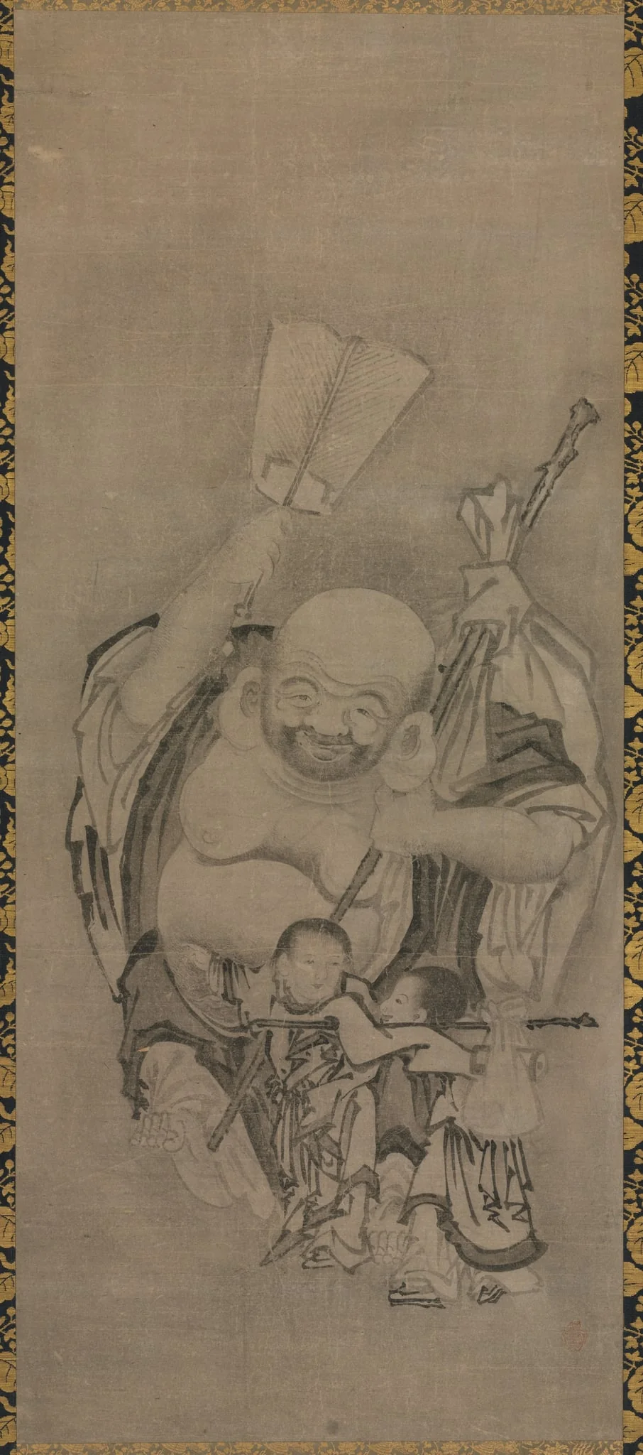 Hotei with Daoist Immortals: Hotei, by Kyūseki Tomonobu, unspecified, 1646