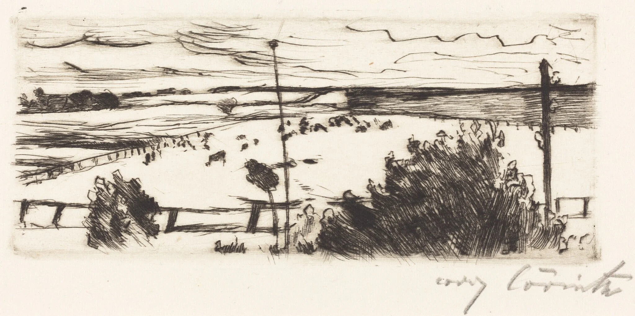 Küste (Seascape), by Lovis Corinth, ink, 1916