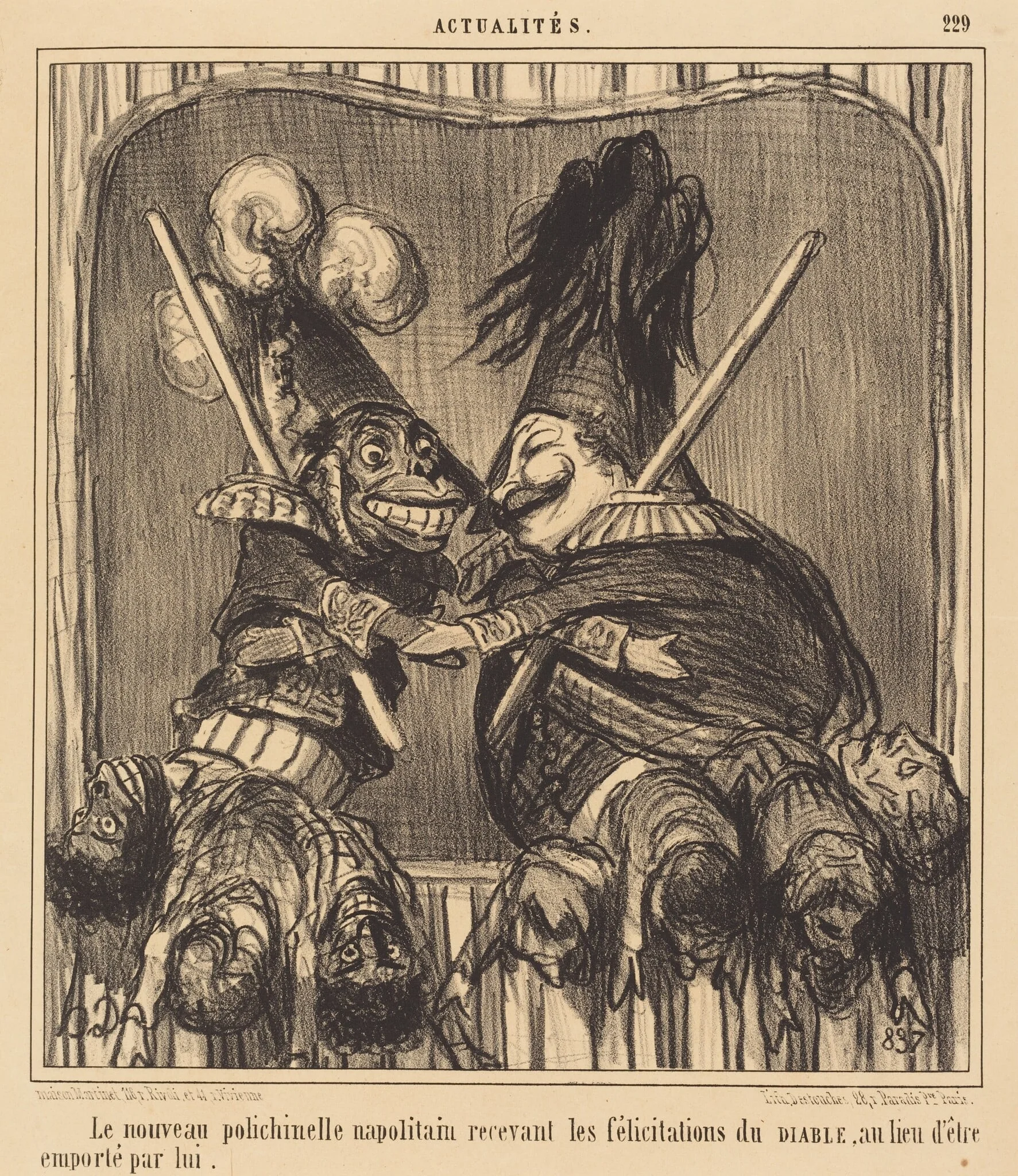 Le Nouveau polichinelle napolitain, by Honoré Daumier, ink, 1855