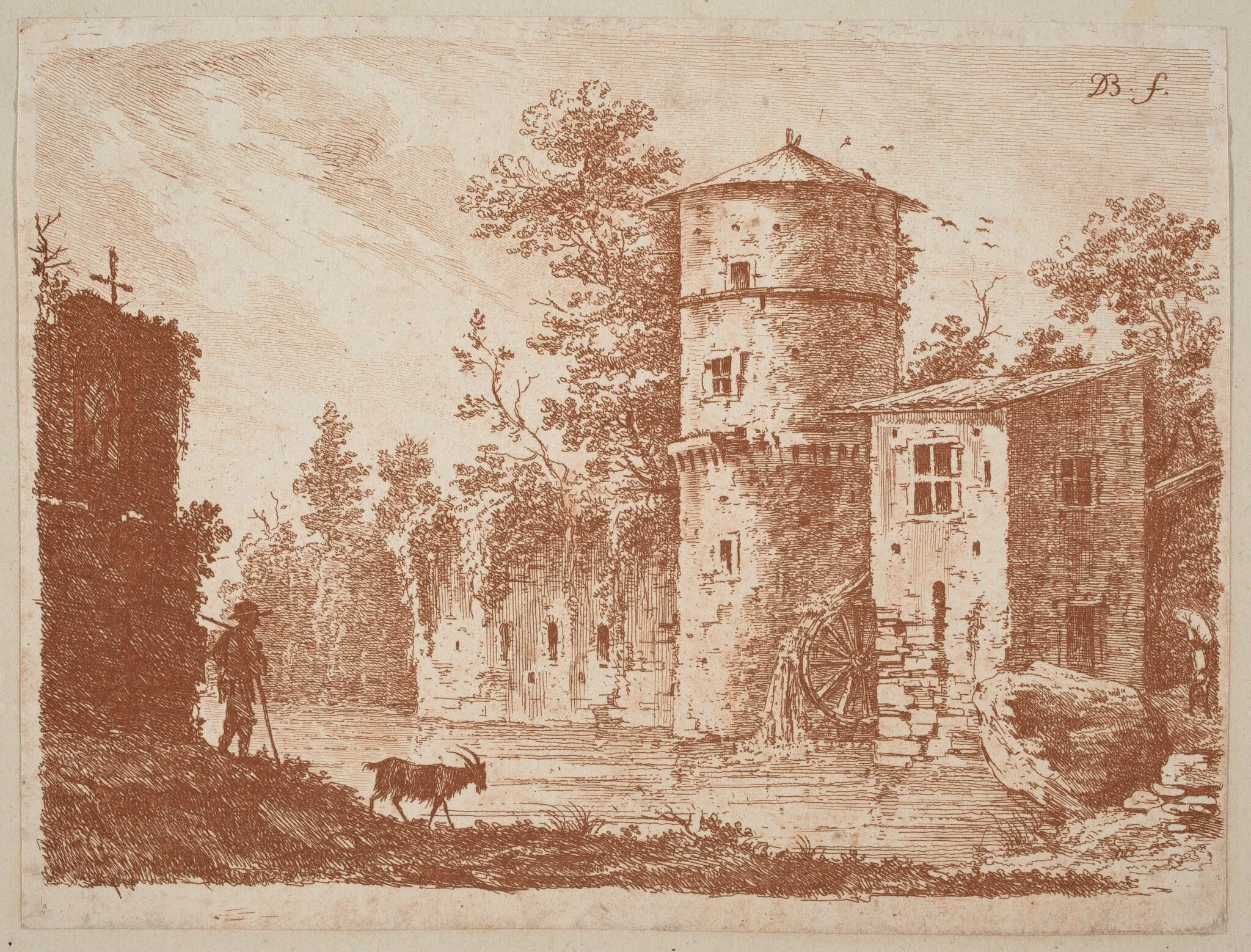 Ancient Tower at a Water Mill