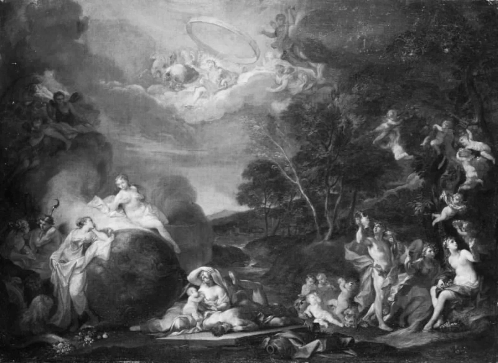 An Allegory with Bacchus, Ceres, Flora and Apollo