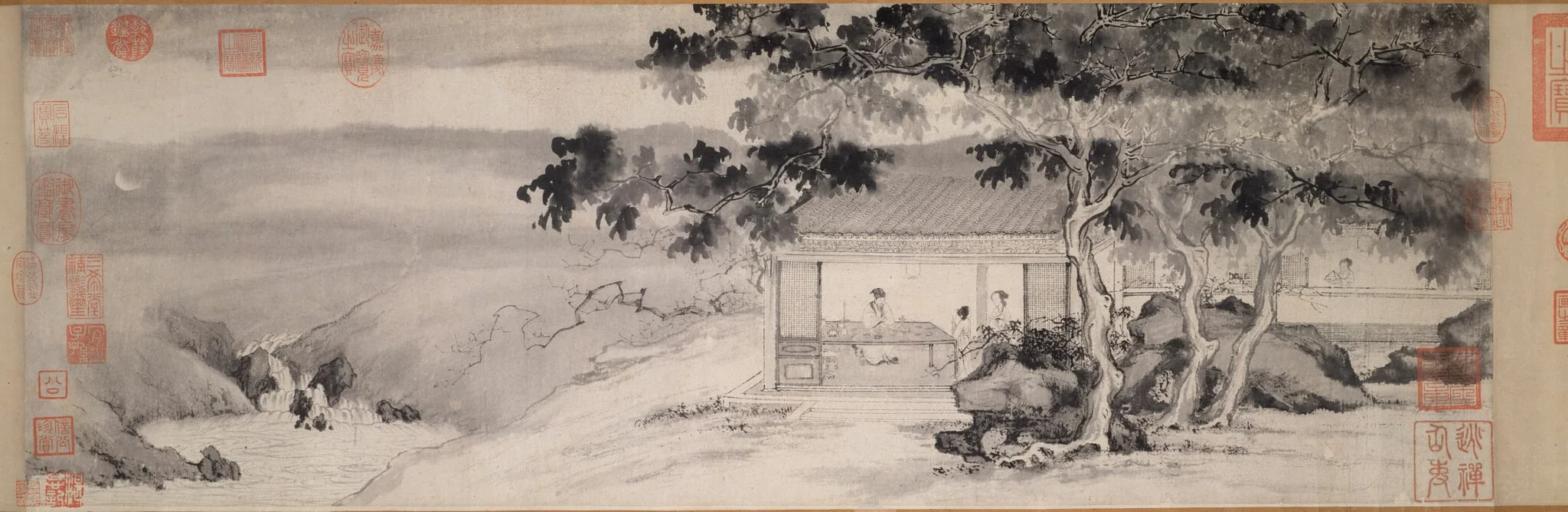 Drinking at Night, by Tang Yin, ink, 1522