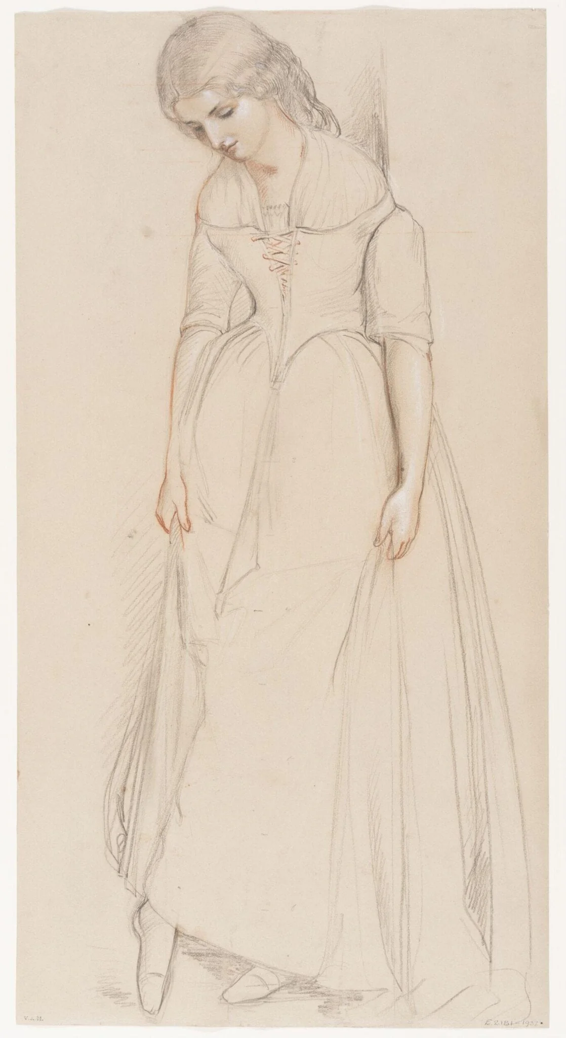 Study for the woman near the doorway in <i>Cinderella About to Try on the Glass Slipper</i> (1842)