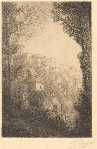 Farm on a Hillside in Sunlight (La ferme du coteau; Effet de soleil sur le coteau)