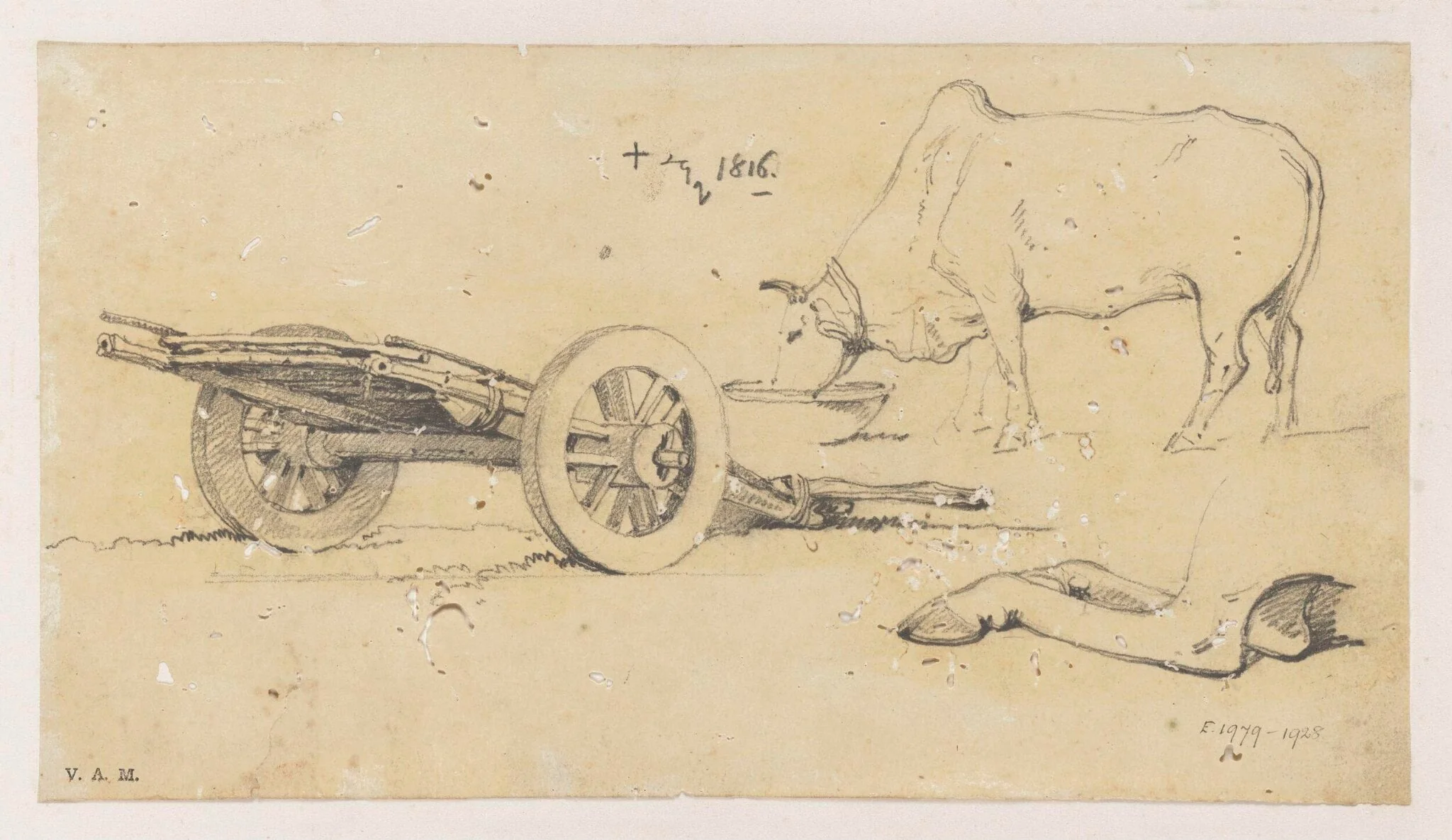 An Indian bullock and cart, by George Chinnery, 6