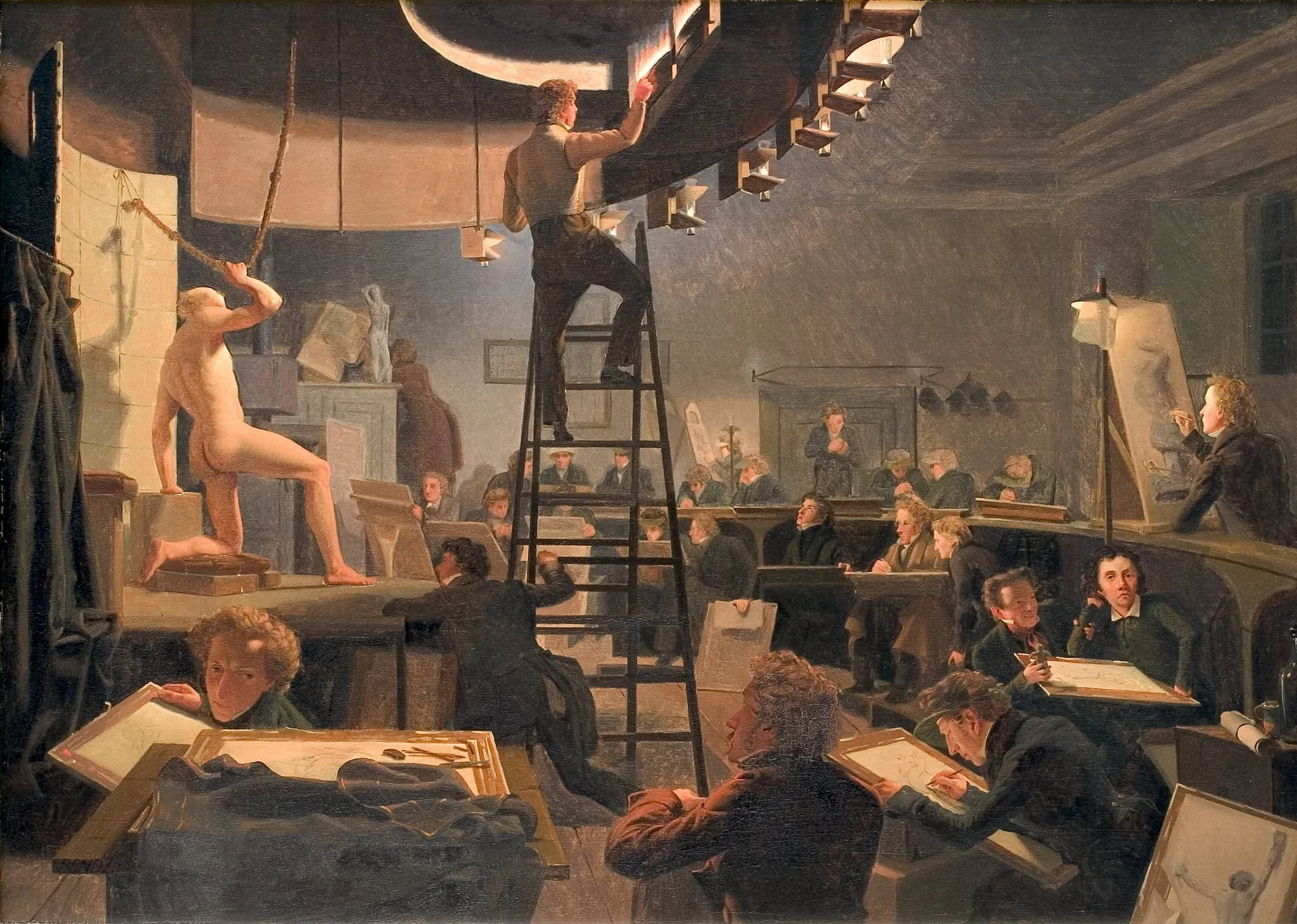 The Life Class at the Royal Academy of Fine Arts, by Unknown, 1826
