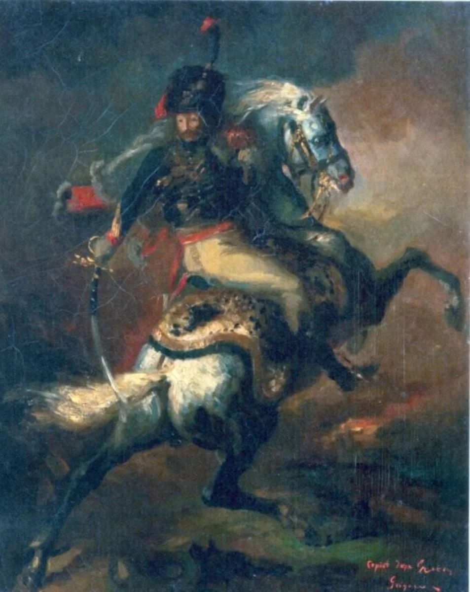 Ofițer de vânători călare (Copie după Gericault), by Nicolae Grigorescu, unspecified, 1882