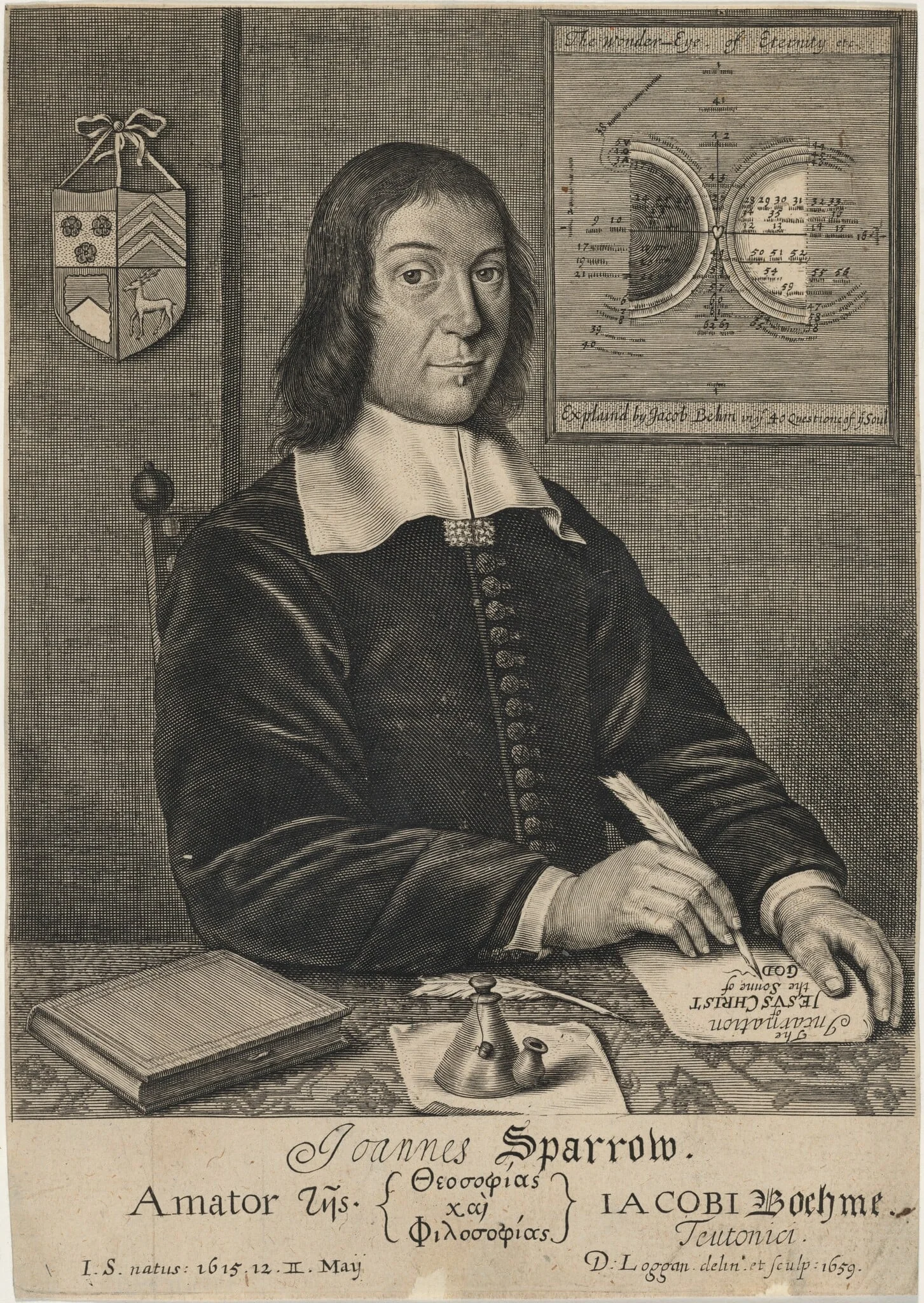 John Sparrow, Mystic, by David Loggan, ink, 1659