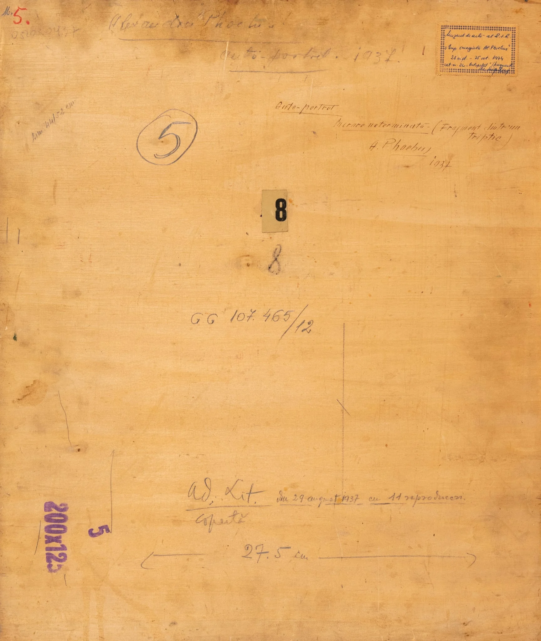 AUTOPORTRET, by Alexandru Phoebus, unspecified, 1937