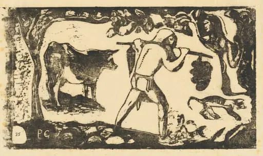 Tahitian Carrying Bananas (Le porteur de fei)