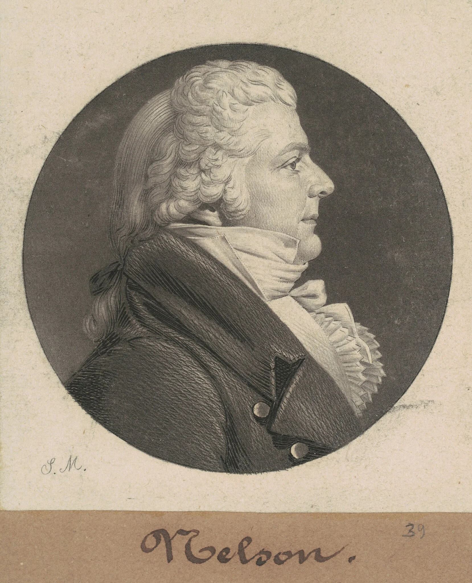 Hugh Nelson, by Charles Balthazar Julien Févret de Saint-Mémin, ink, 1808