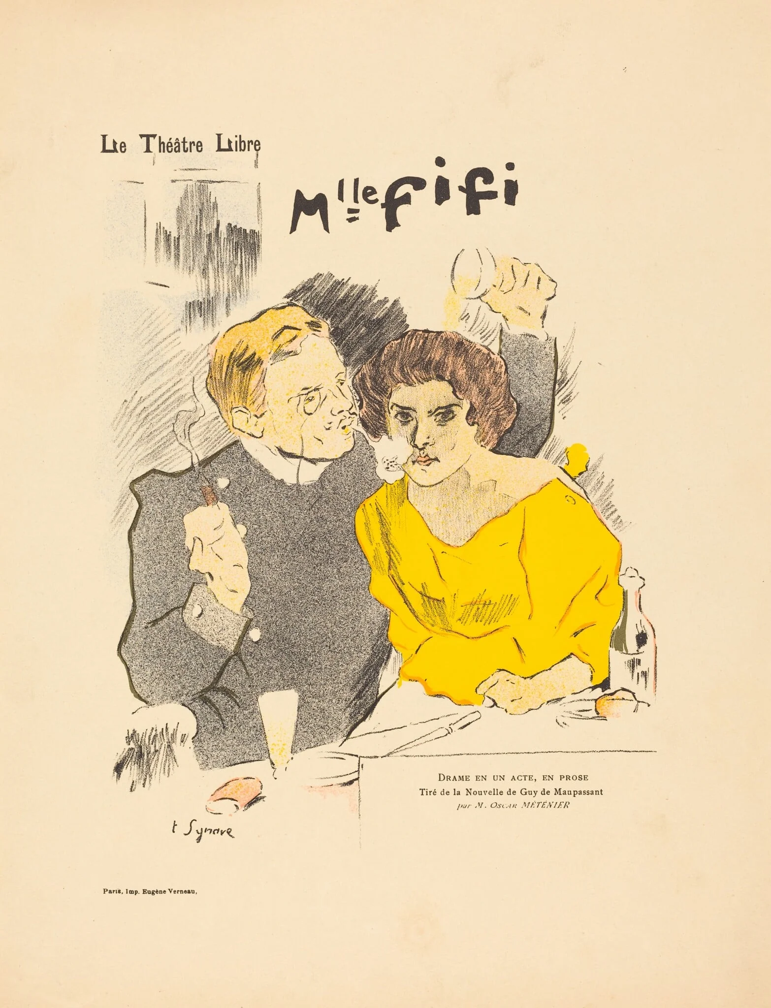 Mademoiselle Fifi, by Tancrède Synave, ink, 1896