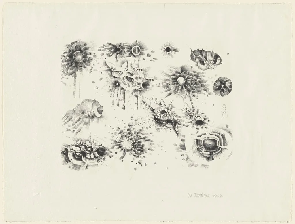 Untitled, by Lee Bontecou, ink, 1962