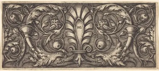 Ornament with Palmette and Two Dophin Heads