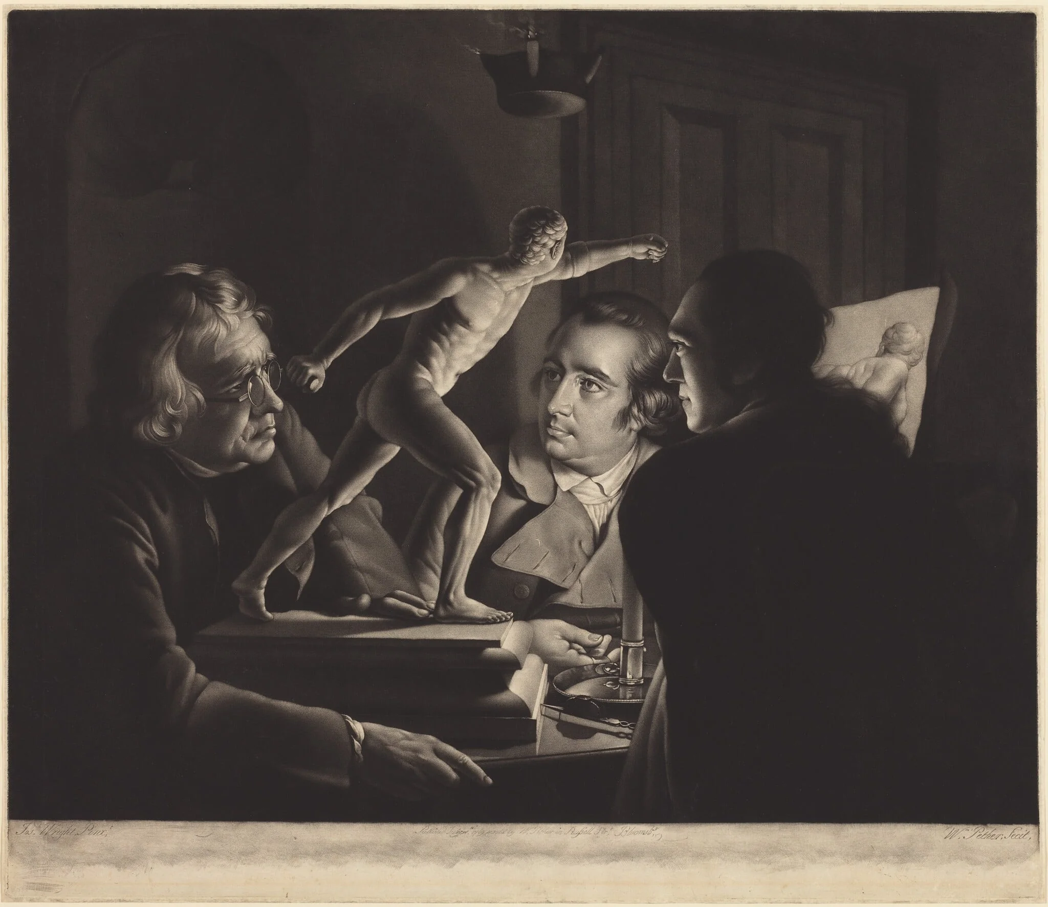 Three Persons Viewing the Gladiator by Candlelight