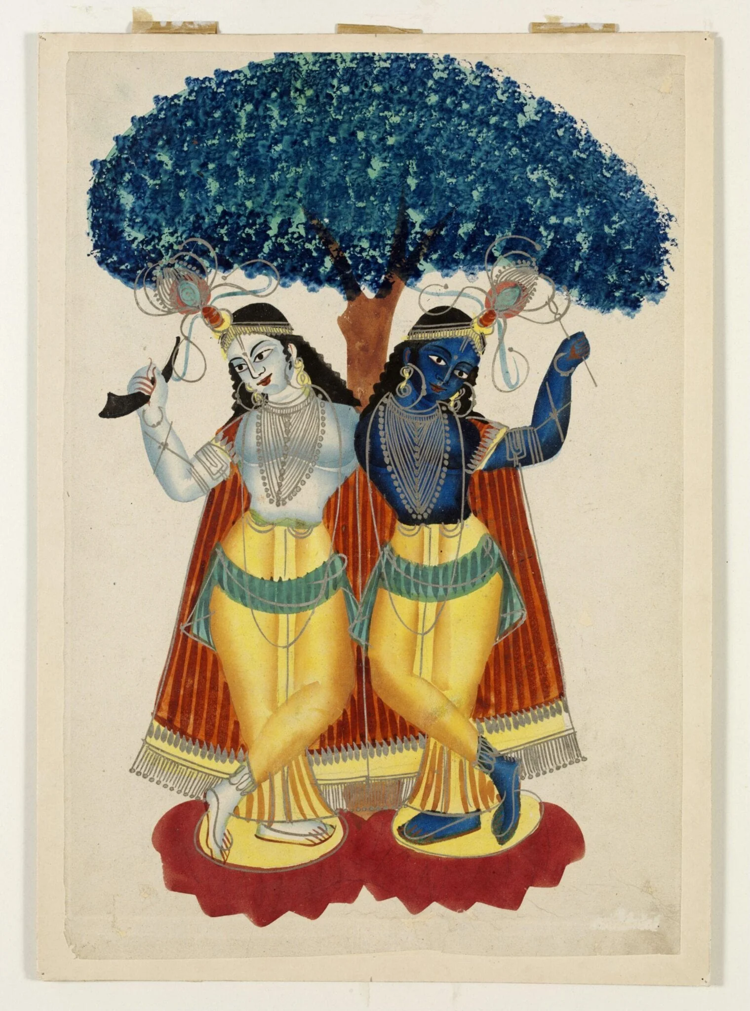 Krishna and Balarama, by Unknown, paint, 1855