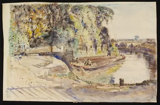 Lock at the junction of the River Brent with the Grand Union Canal