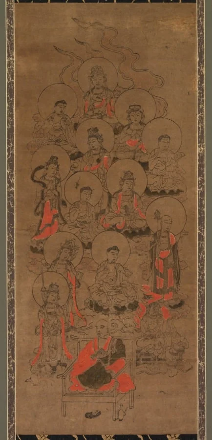 Twelve Buddhas and Kobo Daishi (Jusanbutsu), by Unknown, 1604