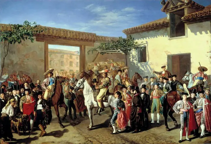 Horses in a Courtyard by the Bullring before the Bullfight, Madrid (detail)