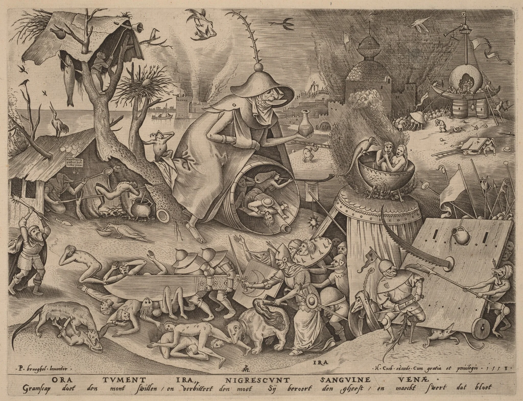 Anger, by Pieter van der Heyden, ink, 1558