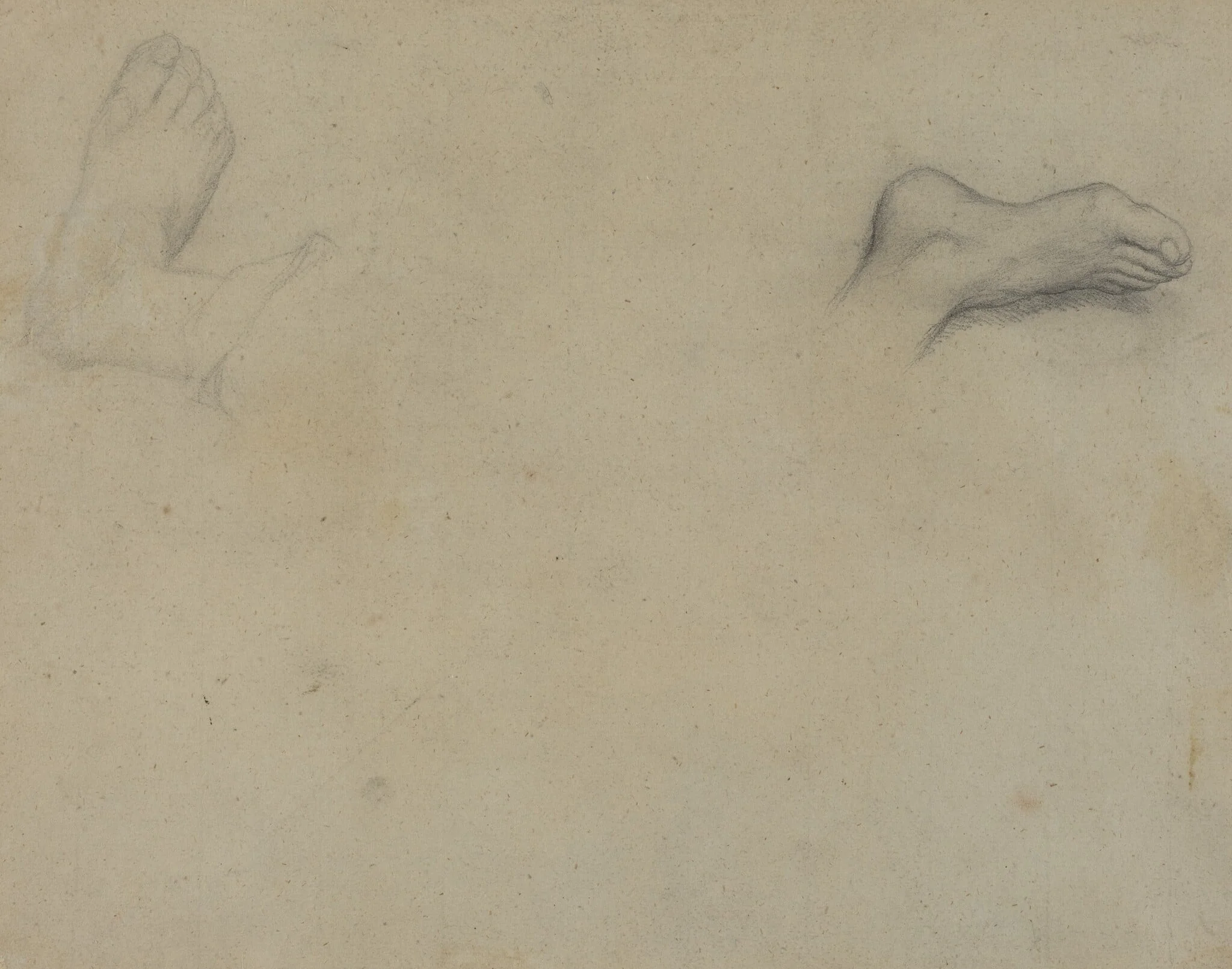 Studies of Feet [verso], by Edgar Degas, graphite, 1855