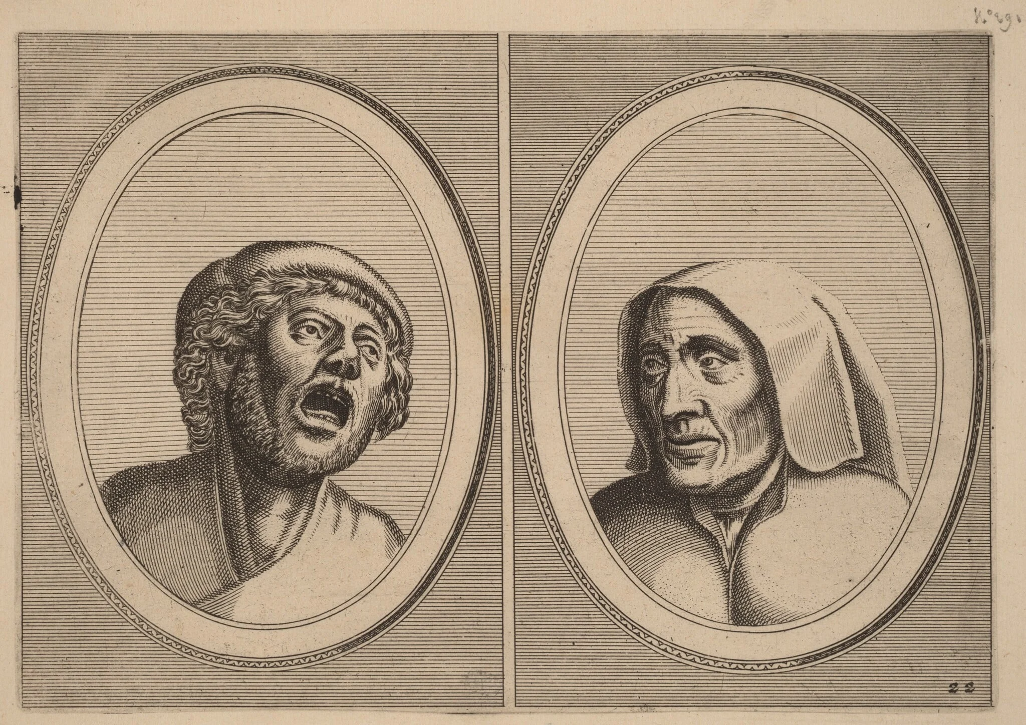 "Hansje Singh in Veldt" and "Blaeuwe Aecht", by Johannes van Doetechum the Elder, ink, 1564