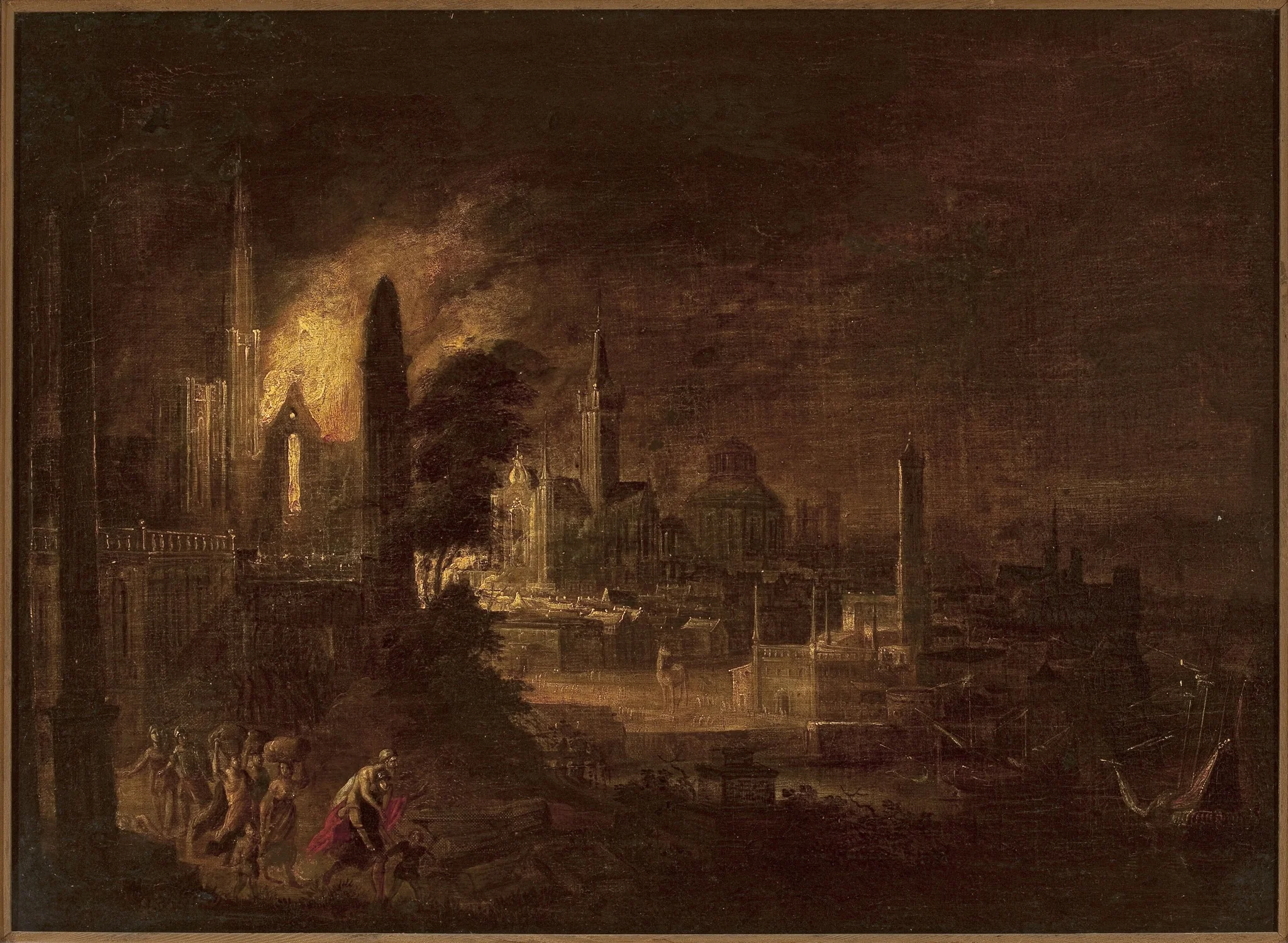 Fire of Troy, by Daniel van Heil, oil, 1644
