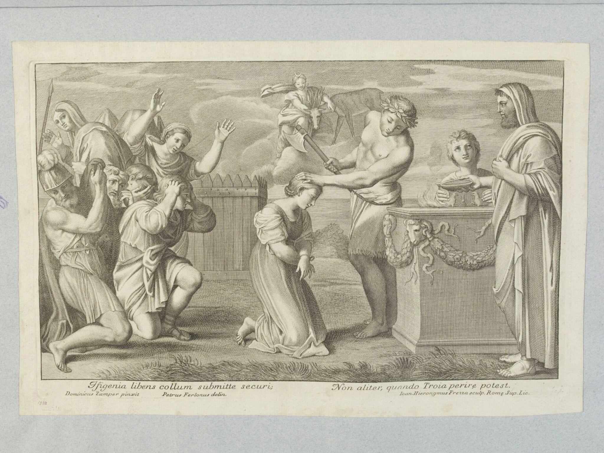 Sacrifice of Iphigenia, by Giovanni Girolamo Frezza, 1750