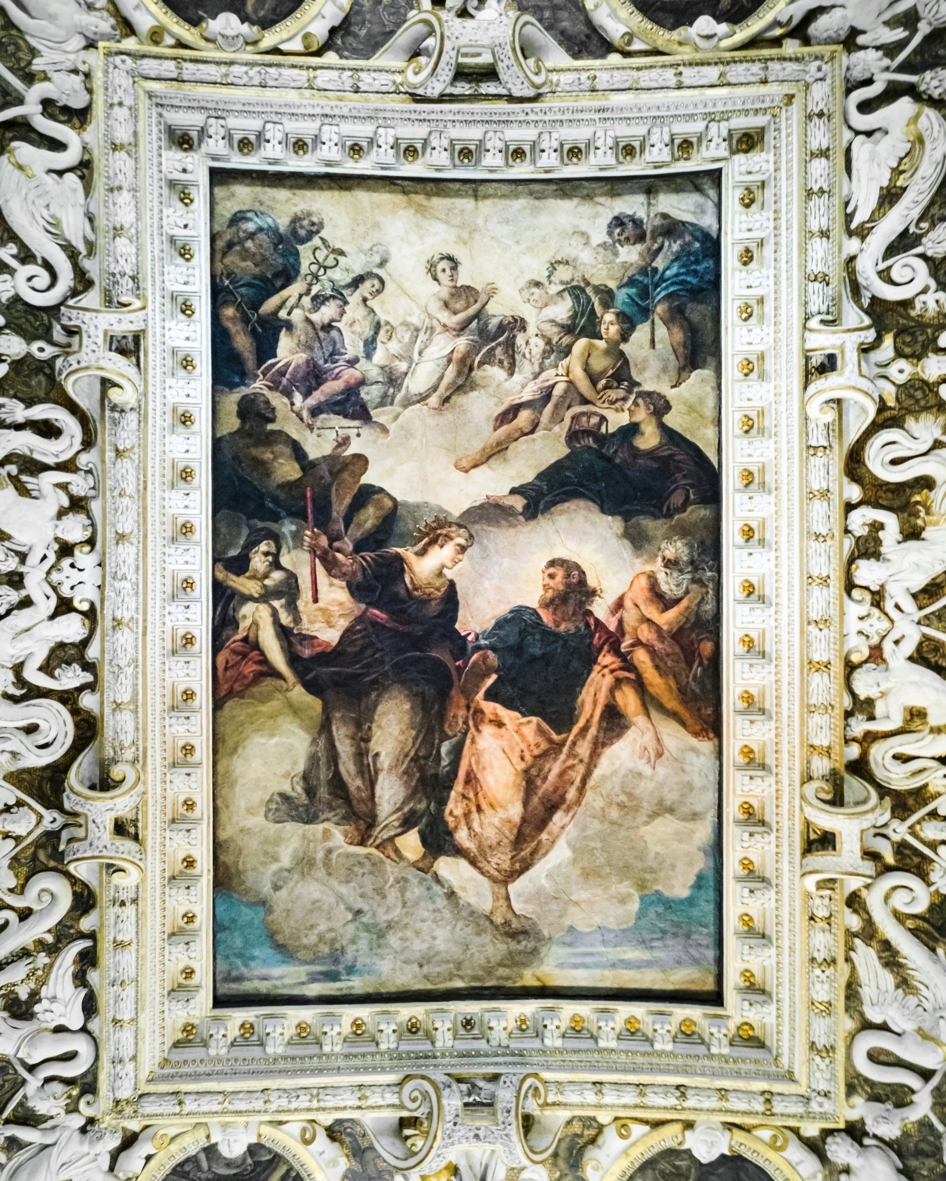 Jupiter hands over the dominion of the Adriatic to Venice, by Niccolò Bambini, fresco, 1714