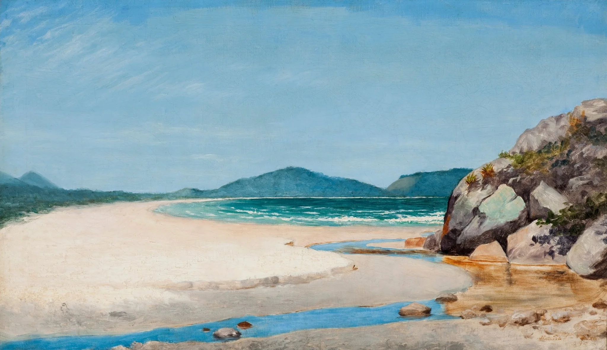 Seascape, Guarujá, by José Ferraz de Almeida Júnior, oil, 1898