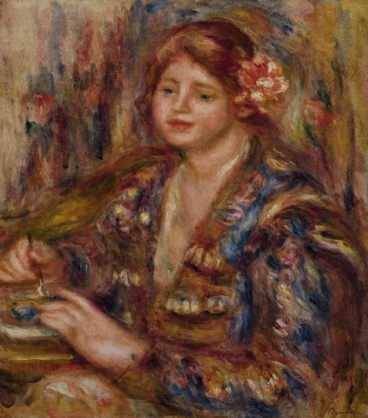 Woman with Rose, by Auguste Renoir, oil, 1910