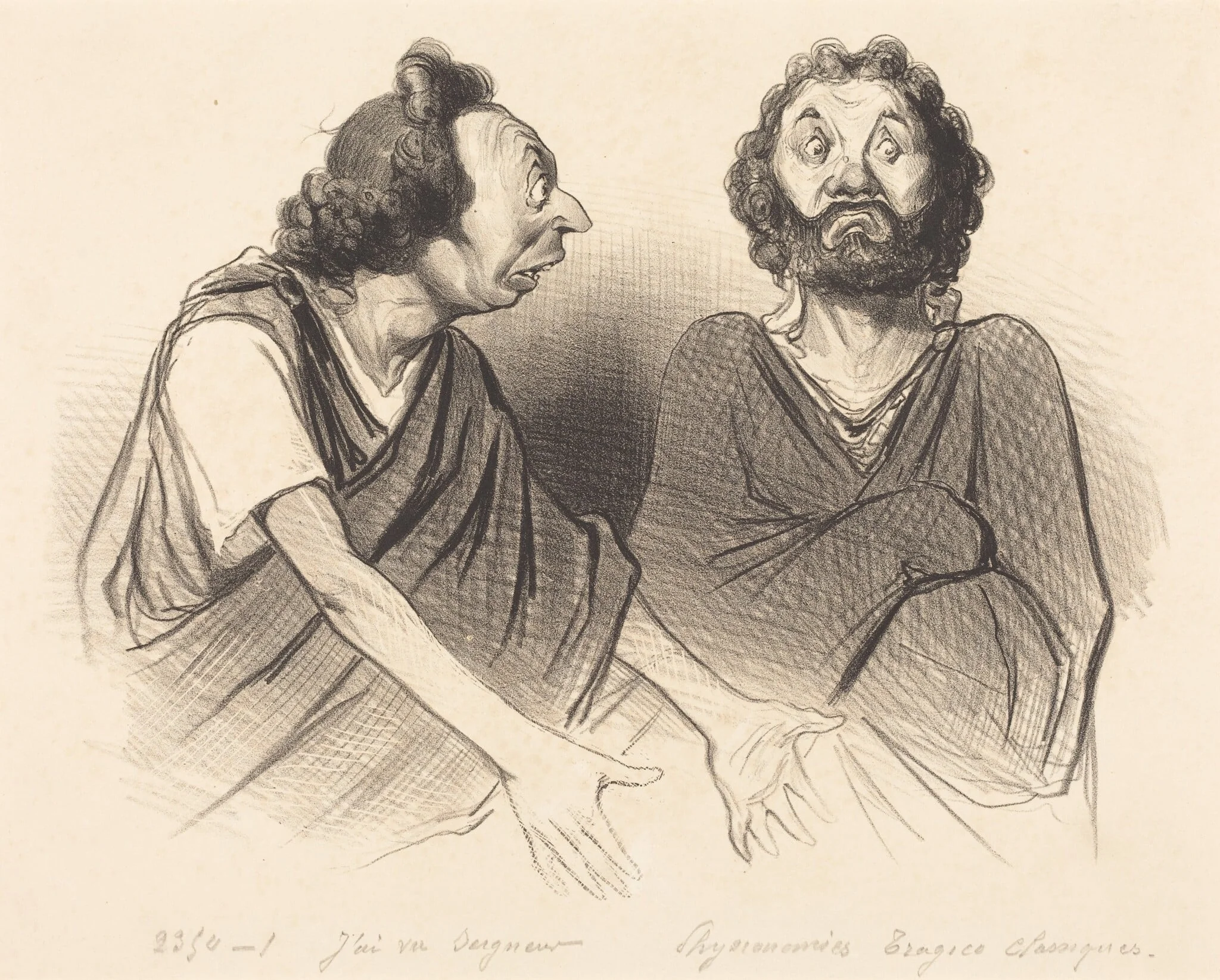 J'ai vu Seigneur... votre malheureux fils..., by Honoré Daumier, ink, 1841