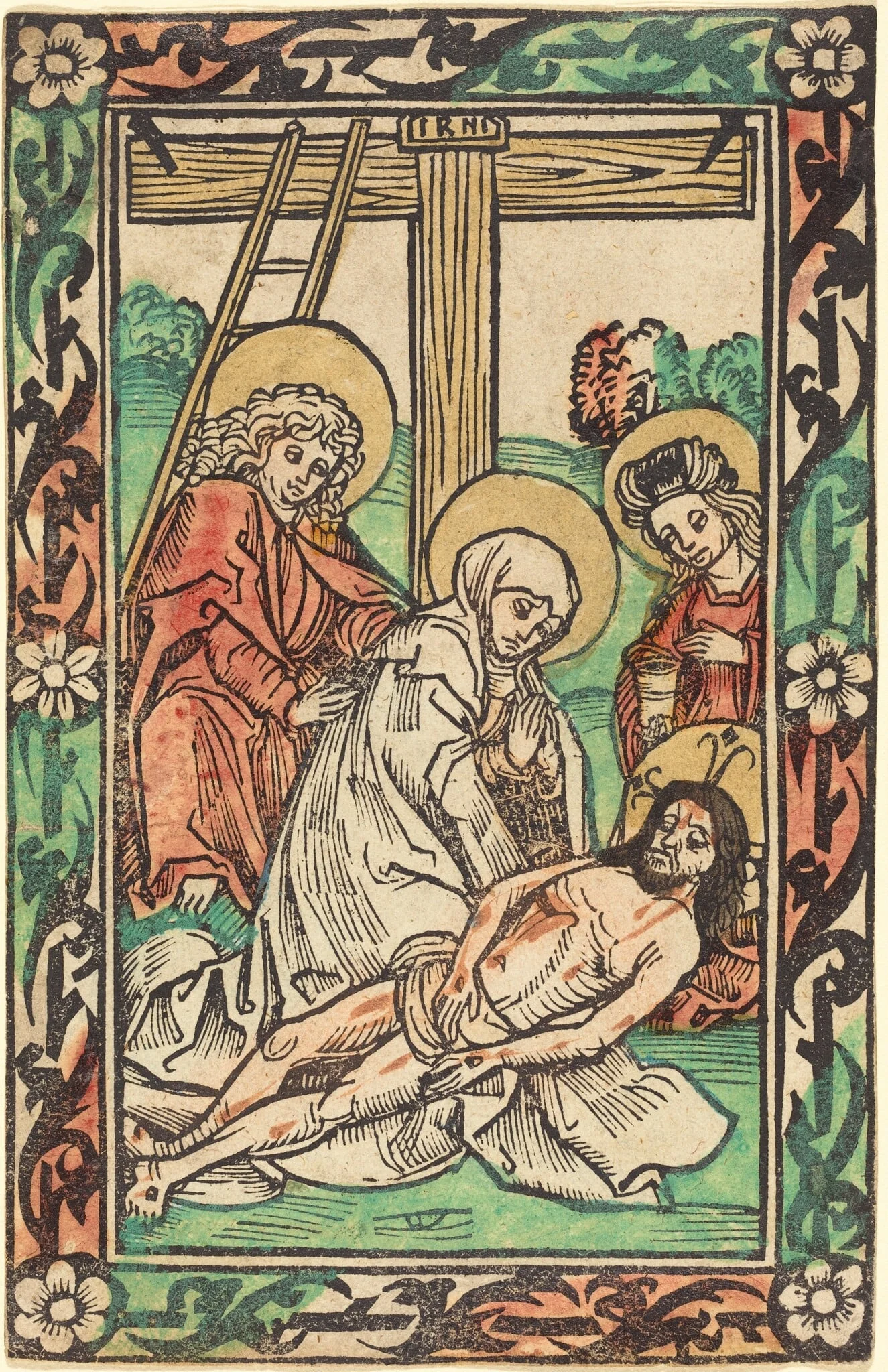 The Lamentation, by German 15th Century, ink, 1490