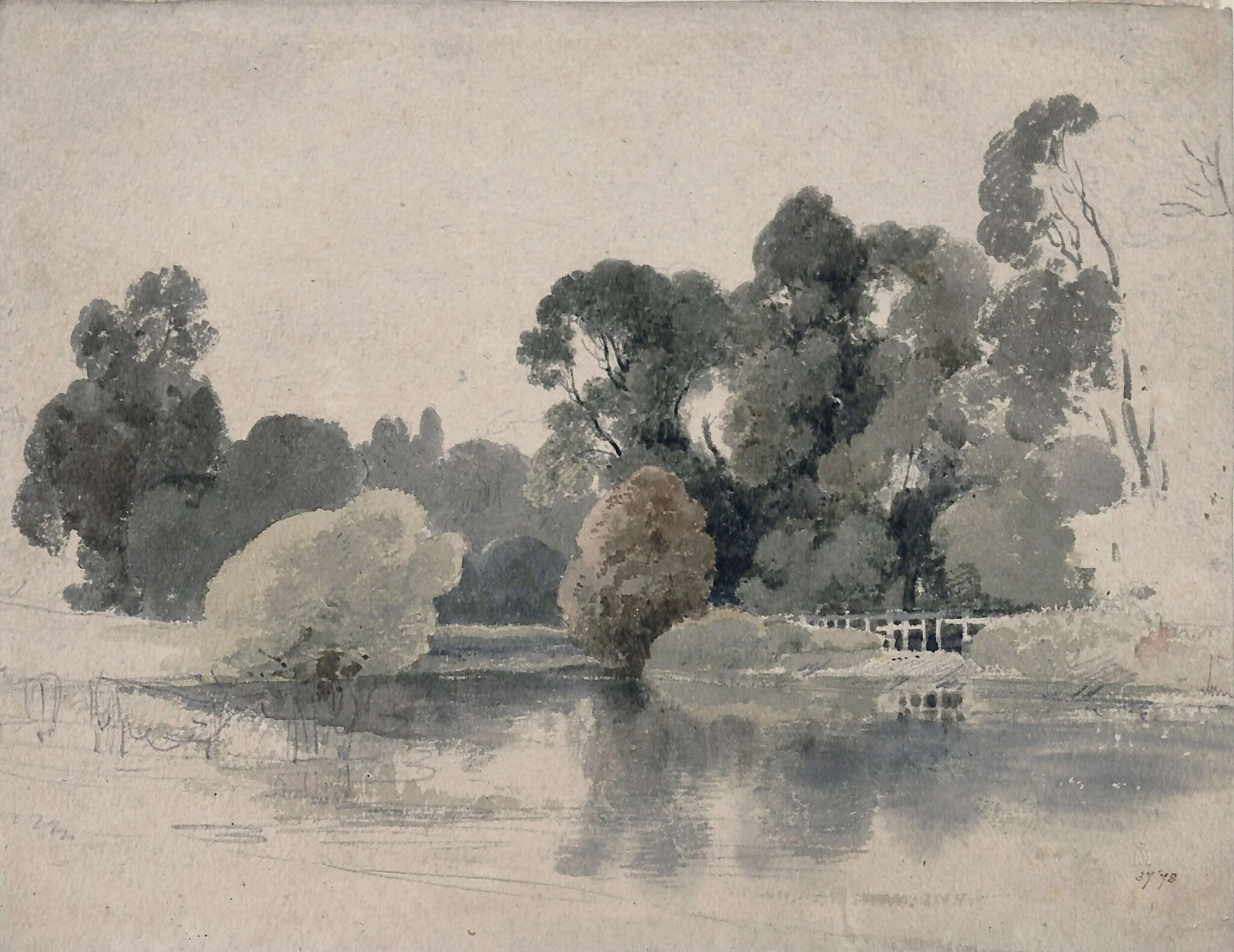 View near Sandhurst, by Andrew Wilson, watercolor, 1805