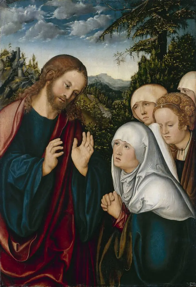 Jesus taking farewell from his mother